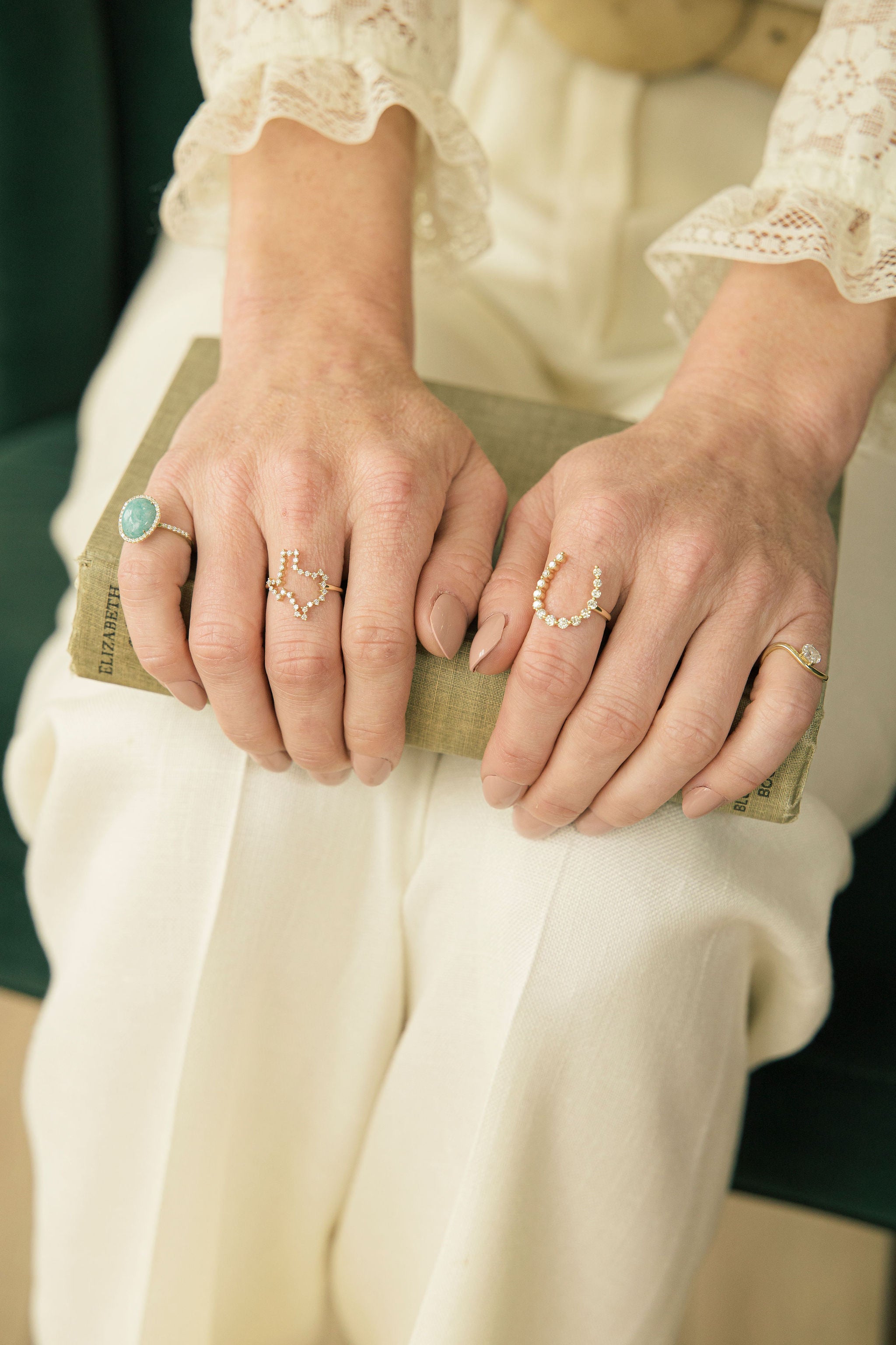 Lab Grown Diamond State of Texas Ring Single Shared Prong Design in 14k Gold