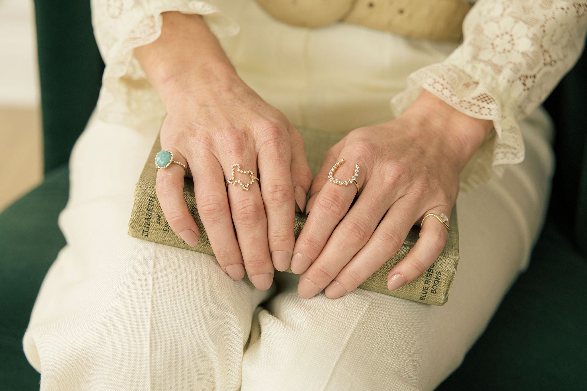 1 CT. T.W. Graduated Lab Grown Diamond Horseshoe Ring in 14K Gold
