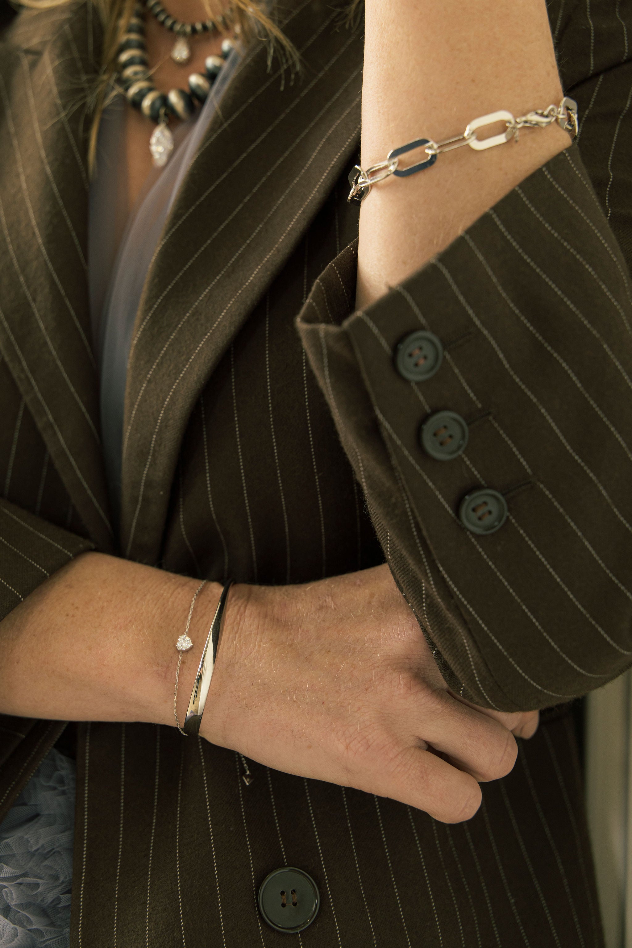 Twisted Silver Bangle Bracelet