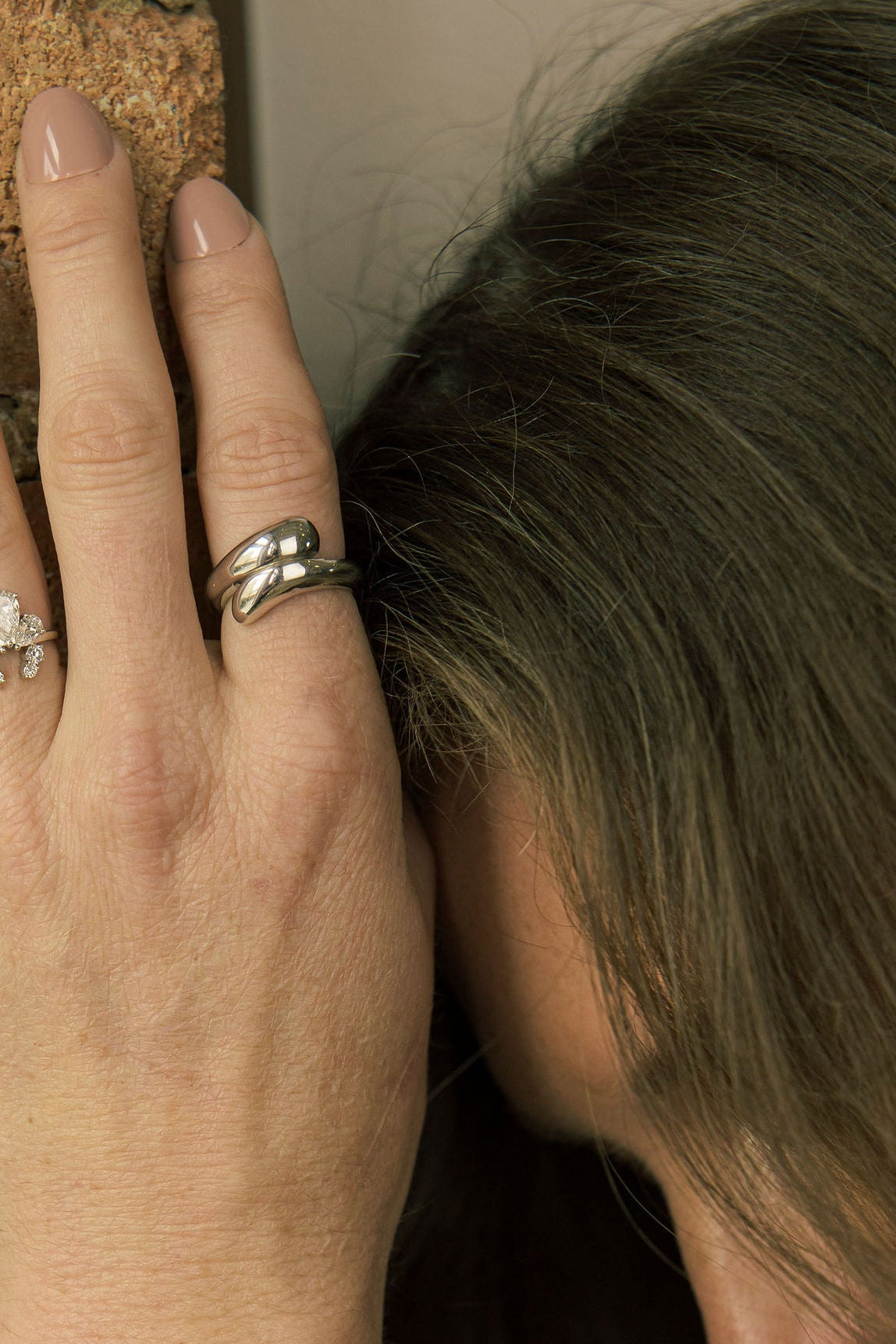 Silver Bold Bypass Dome Ring