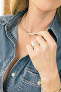 Twisted Silver Collar Necklace