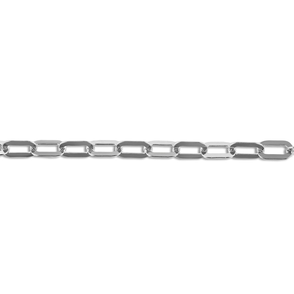 Silver Bold Italian Link Paperclip Chain Bracelet