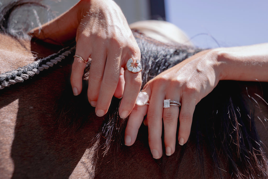 Lab Grown Trillion Diamond Naja Ring in 14K Gold