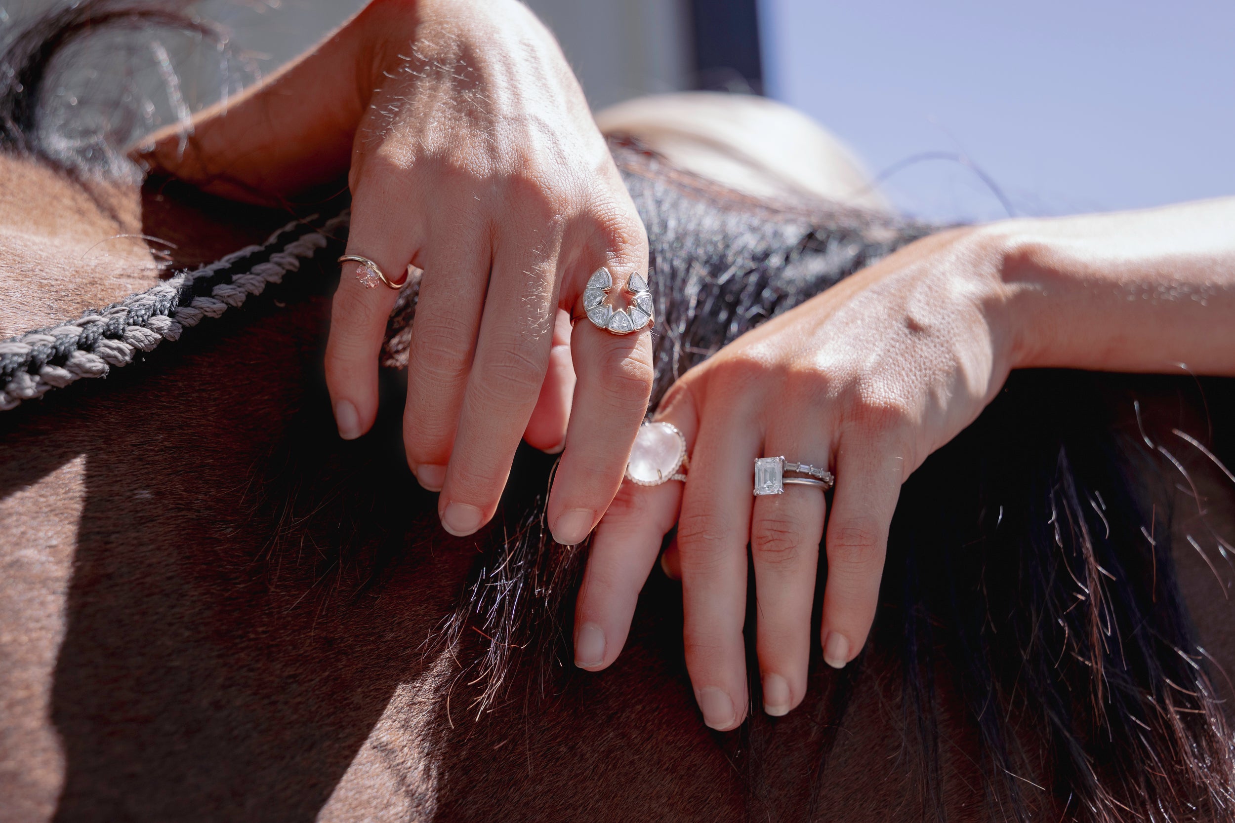 Lab Grown Trillion Diamond Naja Ring in 14K Gold