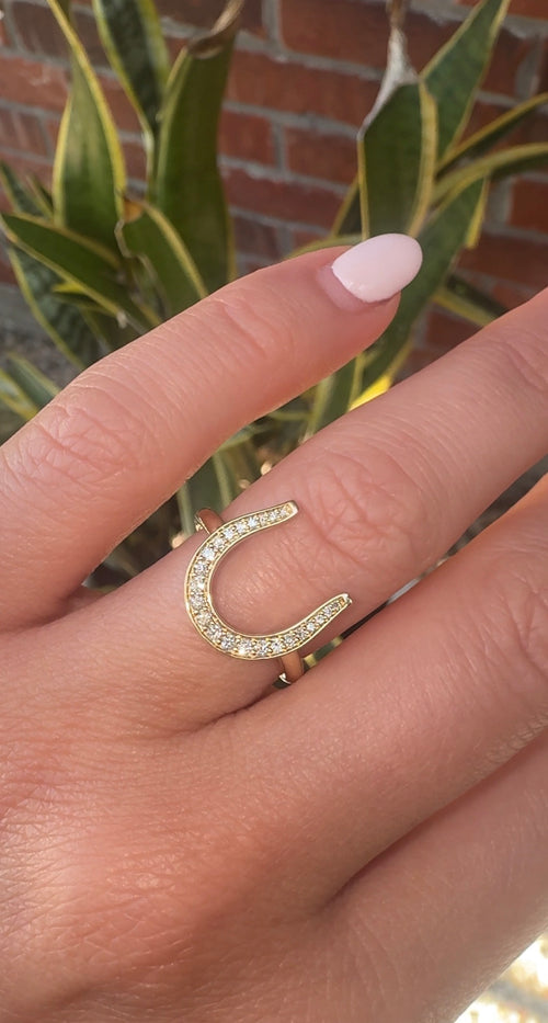 0.20 CT.T.W. Diamond Horseshoe Engagement Ring Enhancer in 14K Gold