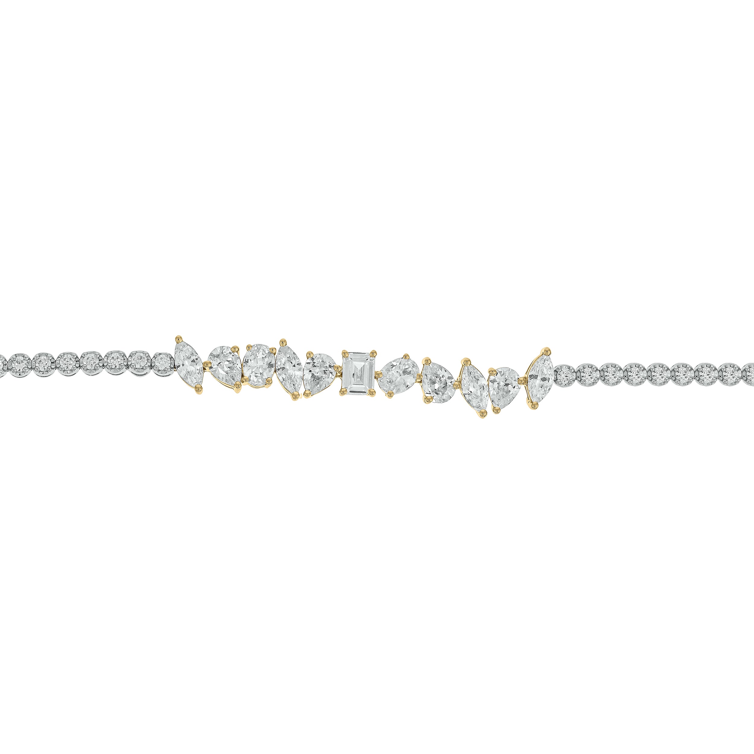 2.5 CT.T.W. Alternating Fancy Shaped Lab Grown Diamond Tennis Bracelet in 14K Gold