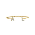Main Image - Diamond two-initial fashion bangle bracelet 14k gold
