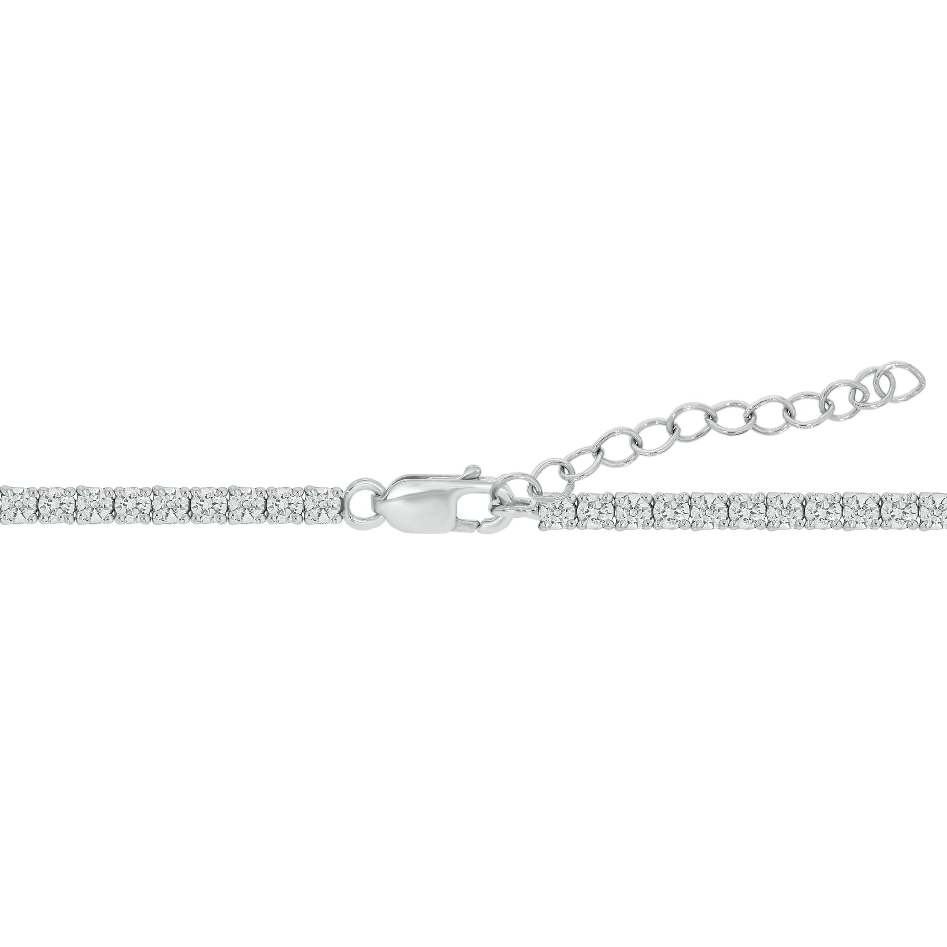 2 ctw lab grown diamond tennis bracelet - safety chain