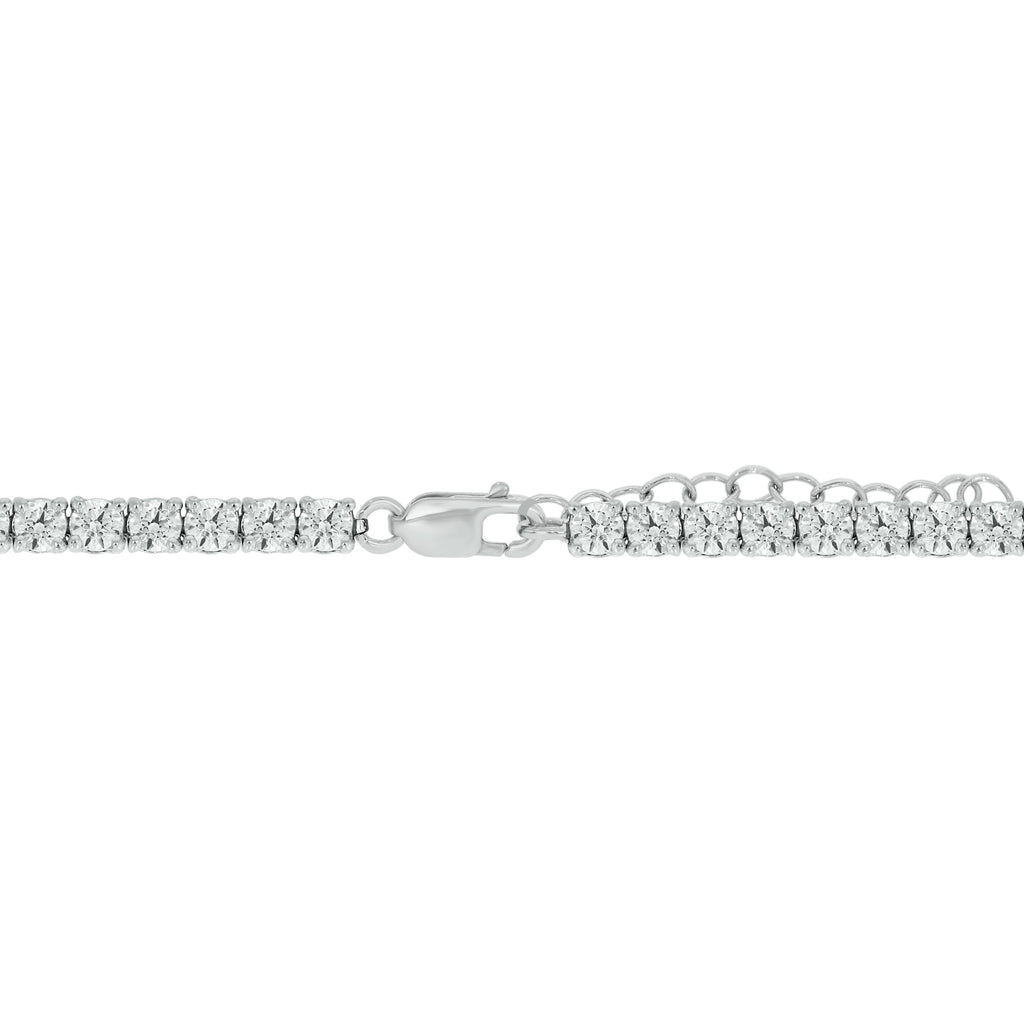 3 ctw. lab grown diamond tennis bracelet - safety chain