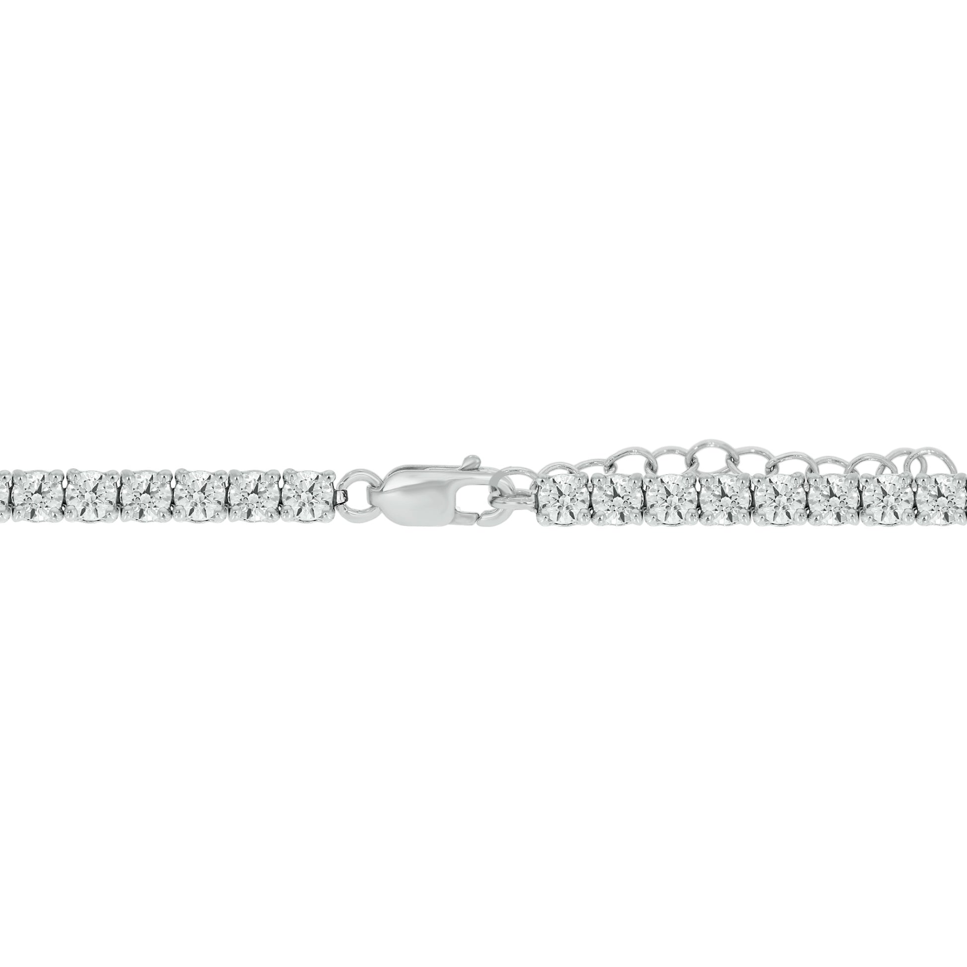 3 ctw. lab grown diamond tennis bracelet - safety chain