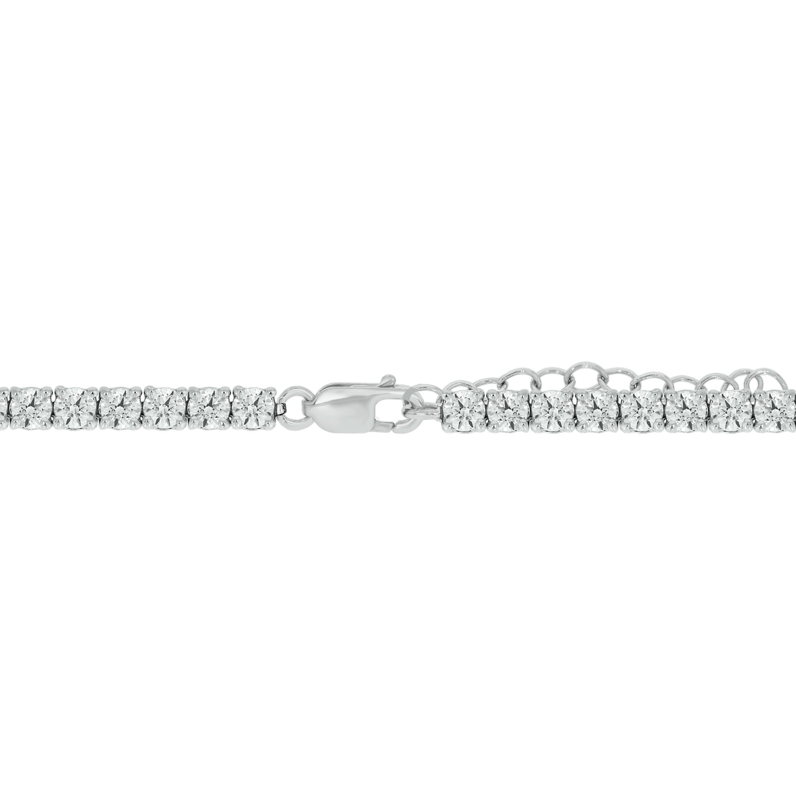 3 ctw. lab grown diamond tennis bracelet - safety chain