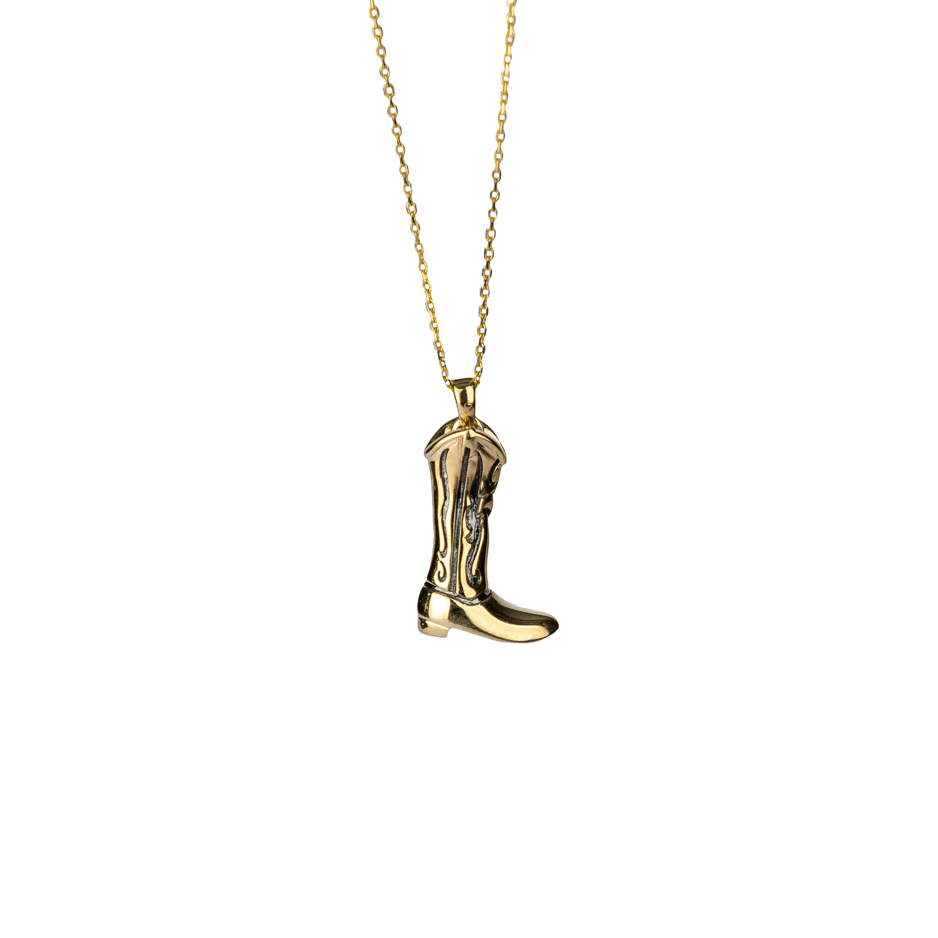 Boot Scootin' Golden Cowgirl Boot Pendant