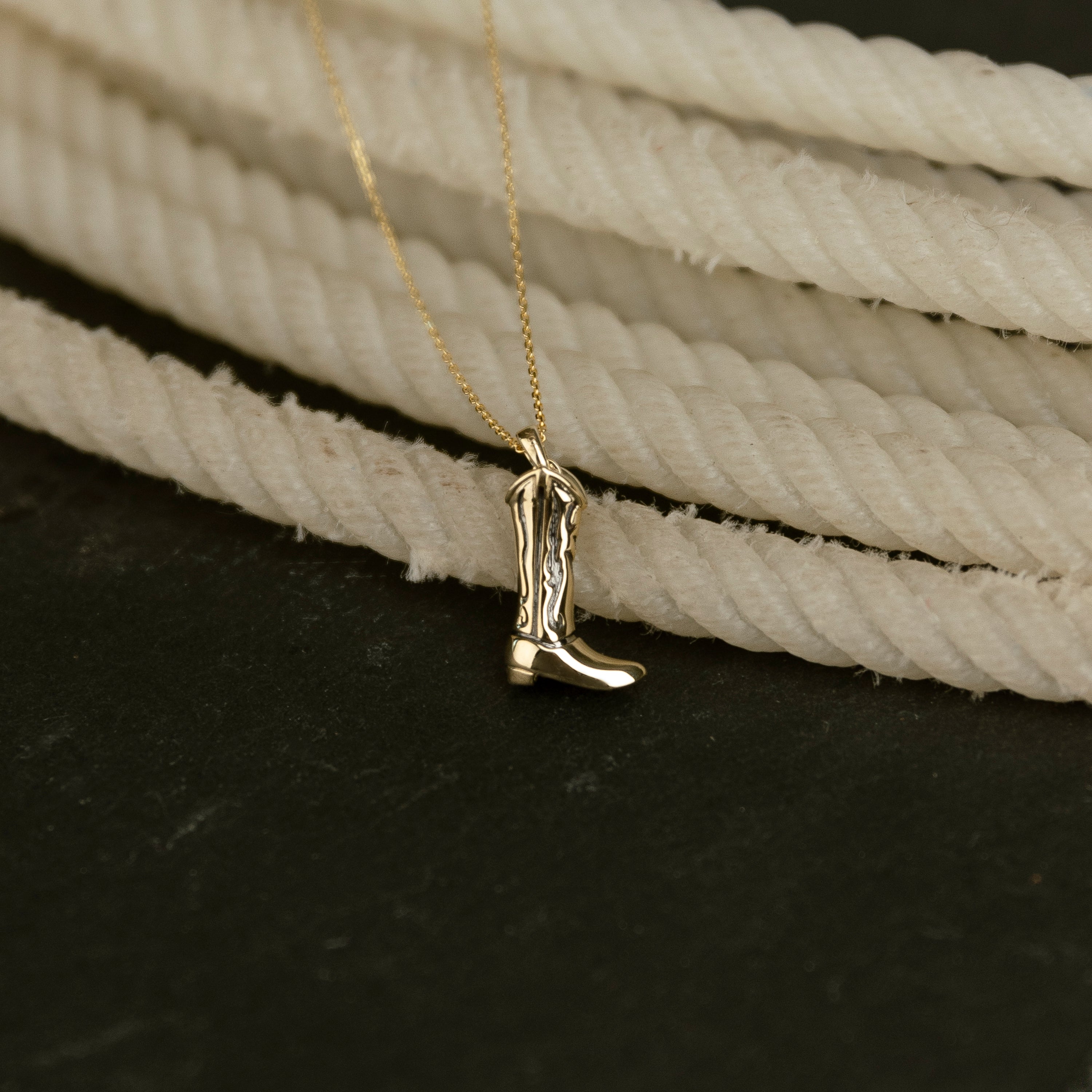 Boot Scootin' Golden Cowgirl Boot Pendant