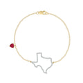 Main Image - Diamond State of Texas Bracelet with Heart shaped Ruby Yellow Gold