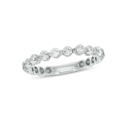 0.70 CT. T.W. Lab Grown Round Diamond Single Shared Prong Band in 14K Gold