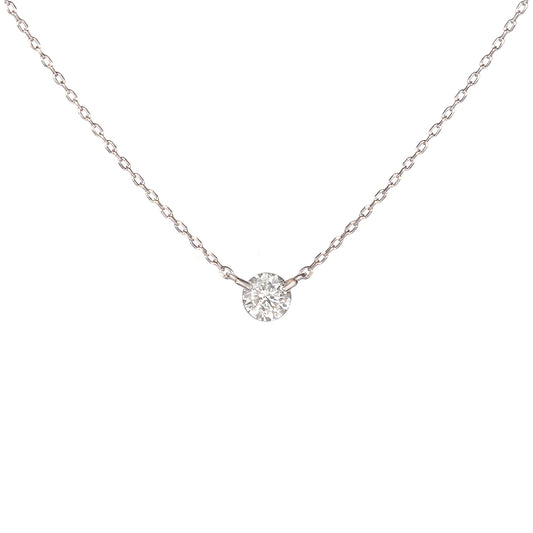 0.10 CT.T.W. Floating Diamond Solitaire Necklace in 18K White Gold