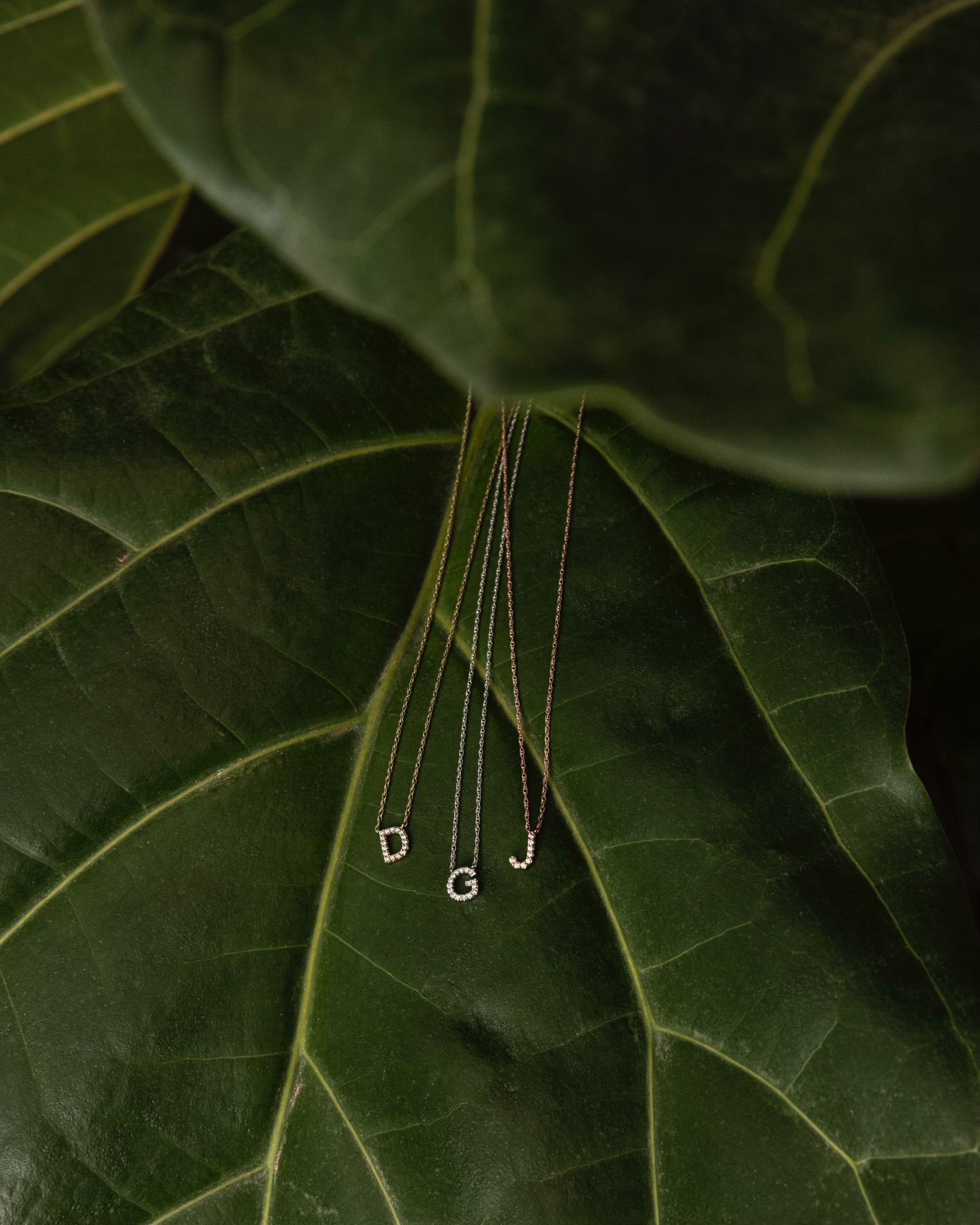 Lifestyle Shot - Gold Diamond Accent Initial Necklace 14k