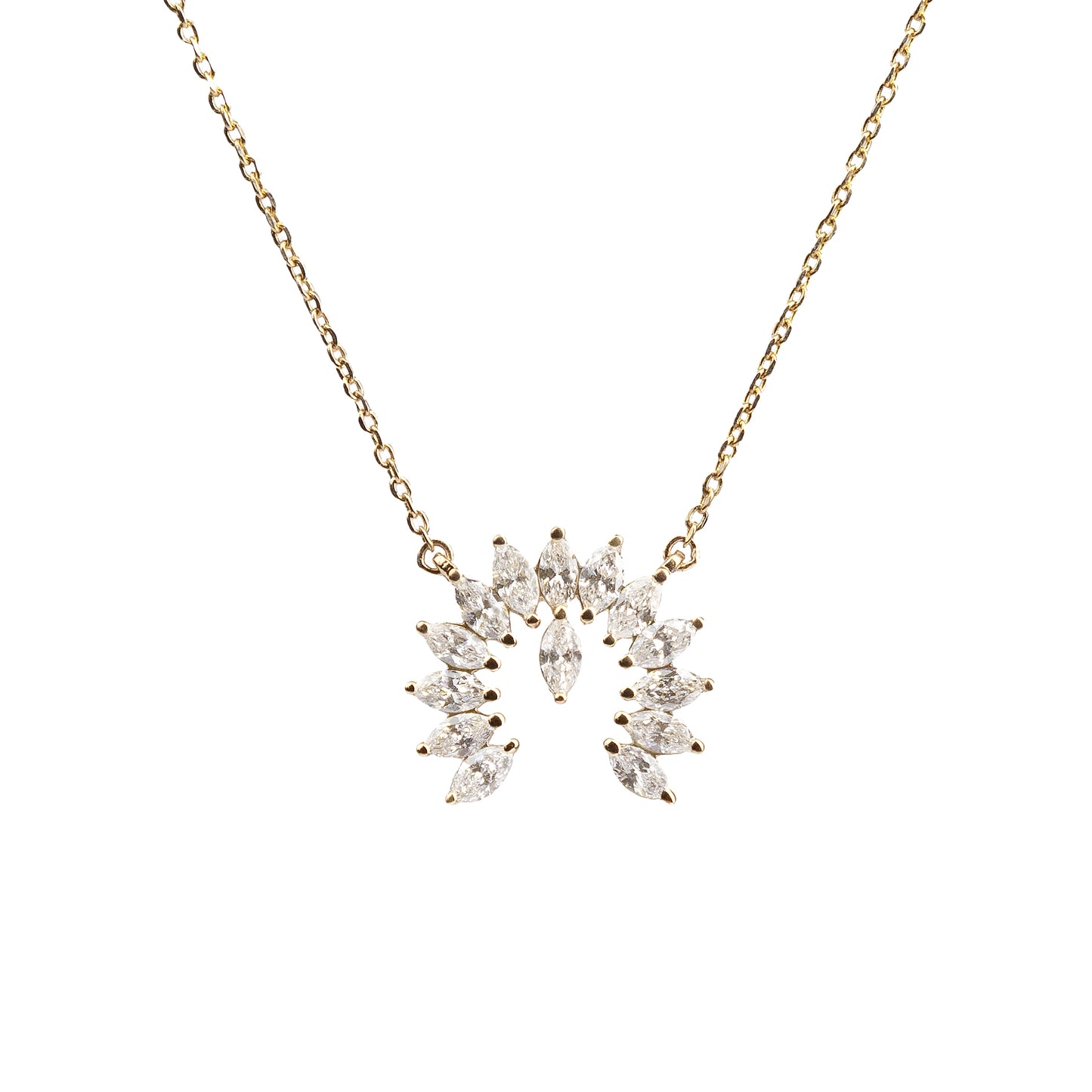 0.56 CT. TW. Lab Grown Marquis Shaped Diamond Naja Necklace in 14K Yellow Gold