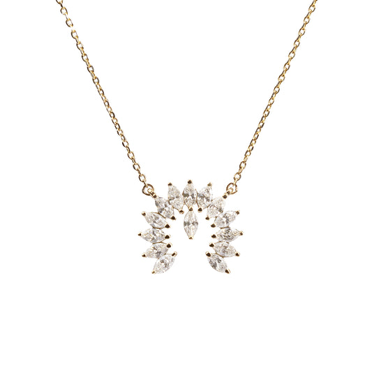 0.56 CT. TW. Lab Grown Marquis Shaped Diamond Naja Necklace in 14K Yellow Gold