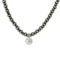 1806 & Co. X Devereaux Gold: Navajo Pearl Necklace with Lab-Grown Round Diamond Pendant