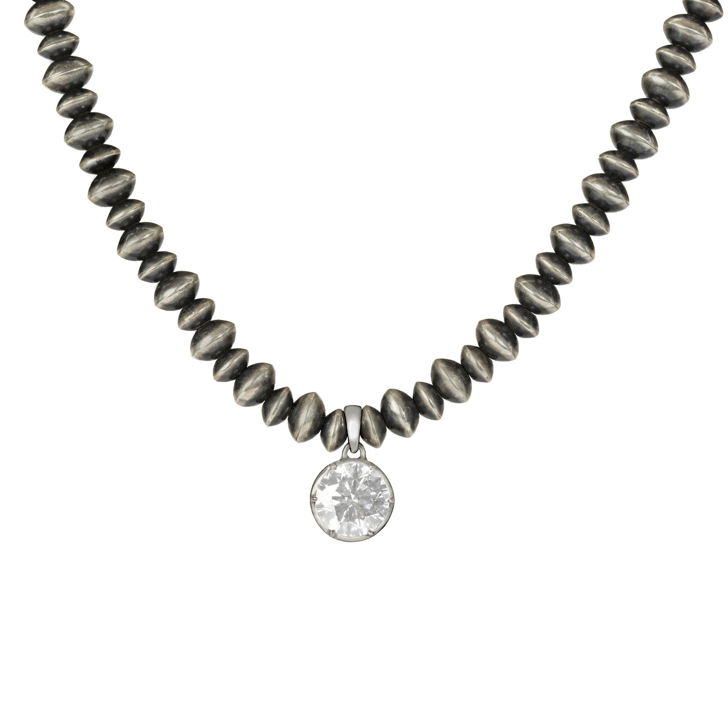 1806 & Co. X Devereaux Gold: Navajo Pearl Necklace with Lab-Grown Diamond Pendant