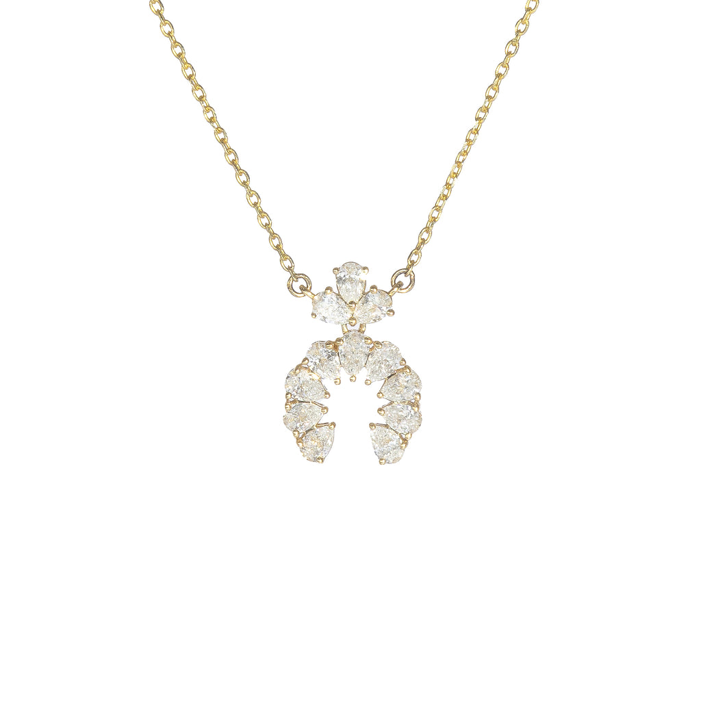 0.60 CT. TW. Lab Grown Pear Diamond Naja Necklace in 14K Gold