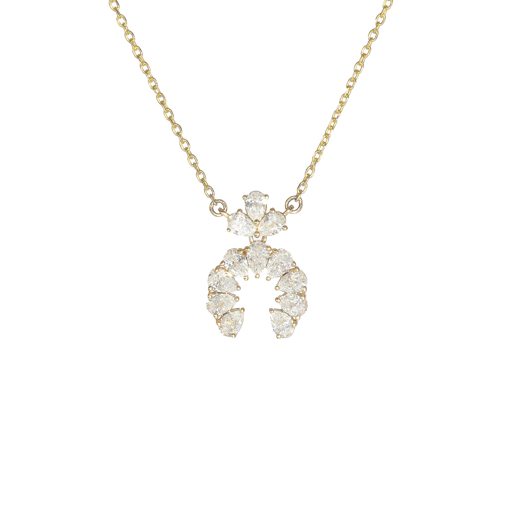 0.60 CT. TW. Lab Grown Pear Diamond Naja Necklace in 14K Gold