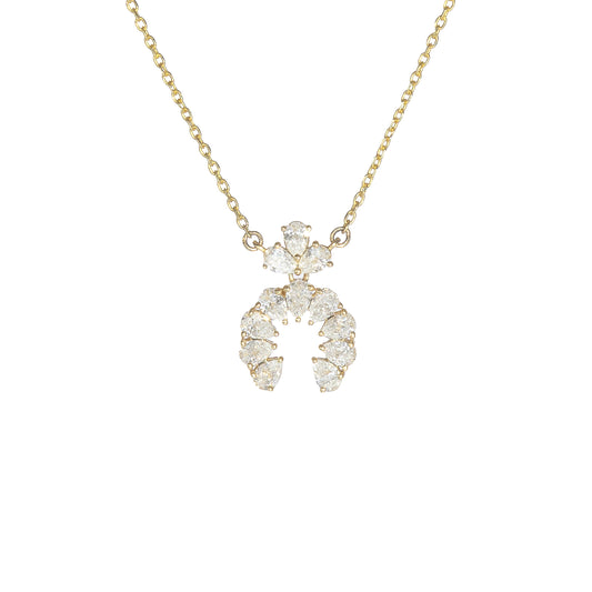 0.60 CT. TW. Lab Grown Pear Diamond Naja Necklace in 14K Yellow Gold