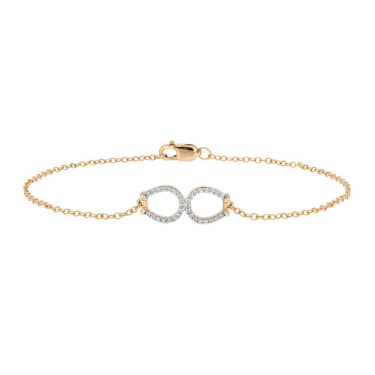 Main image - Two Horseshoe Diamond Gold Friendship Bracelet 