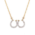 Main Image - Diamond Gold Two Horseshoe Necklace