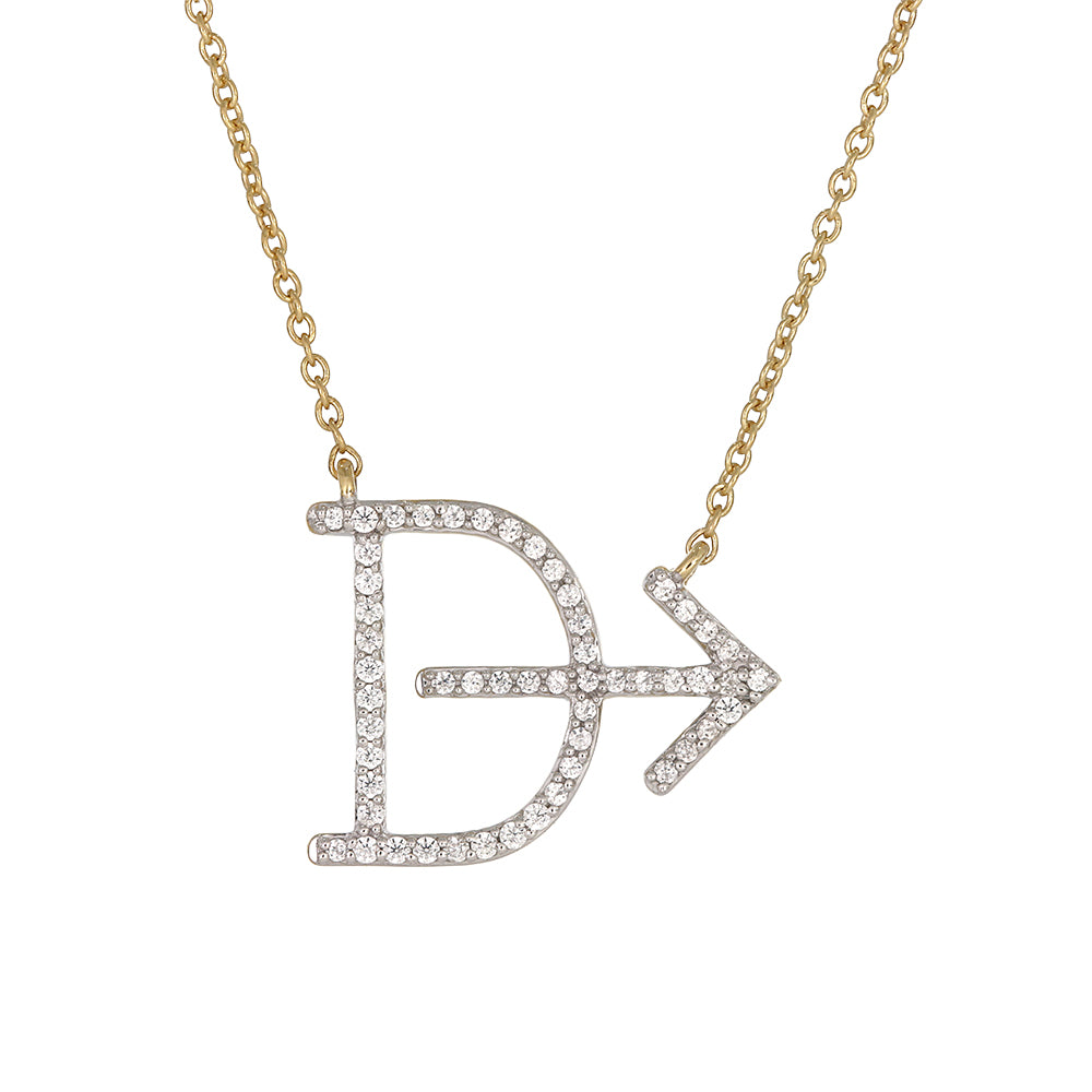 Main Image - Custom 14k Gold and Diamond Cattle Brand Necklace