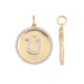 Main Image - Diamond Gold Horseshoe Medallion Pendant Necklace