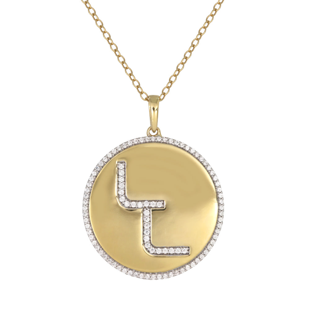 Main Image - Personalized 14k Gold and Diamond Cattle Livestock Brand Diamond Pendant