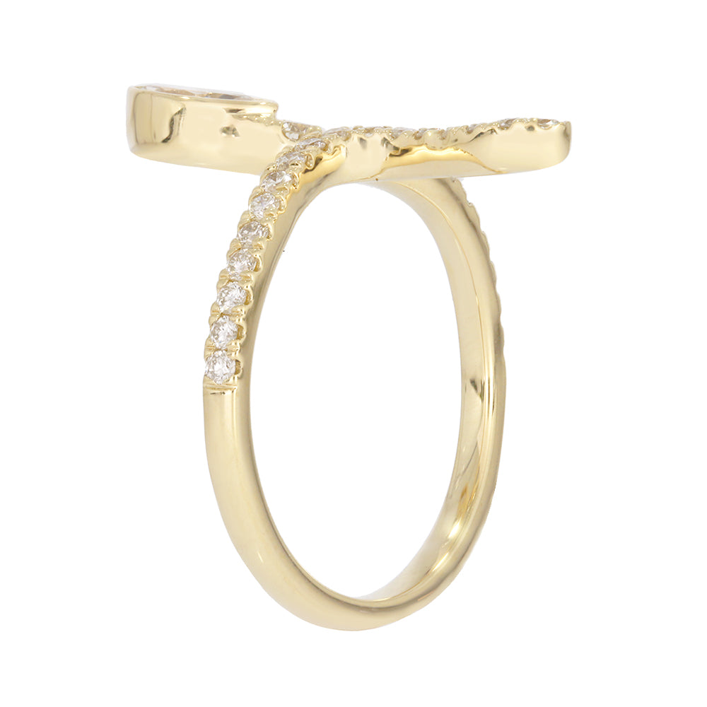 Don't Tread on Me 3/4 CT. T.W. Lab Grown Diamond Snake Ring in 14K Yellow Gold