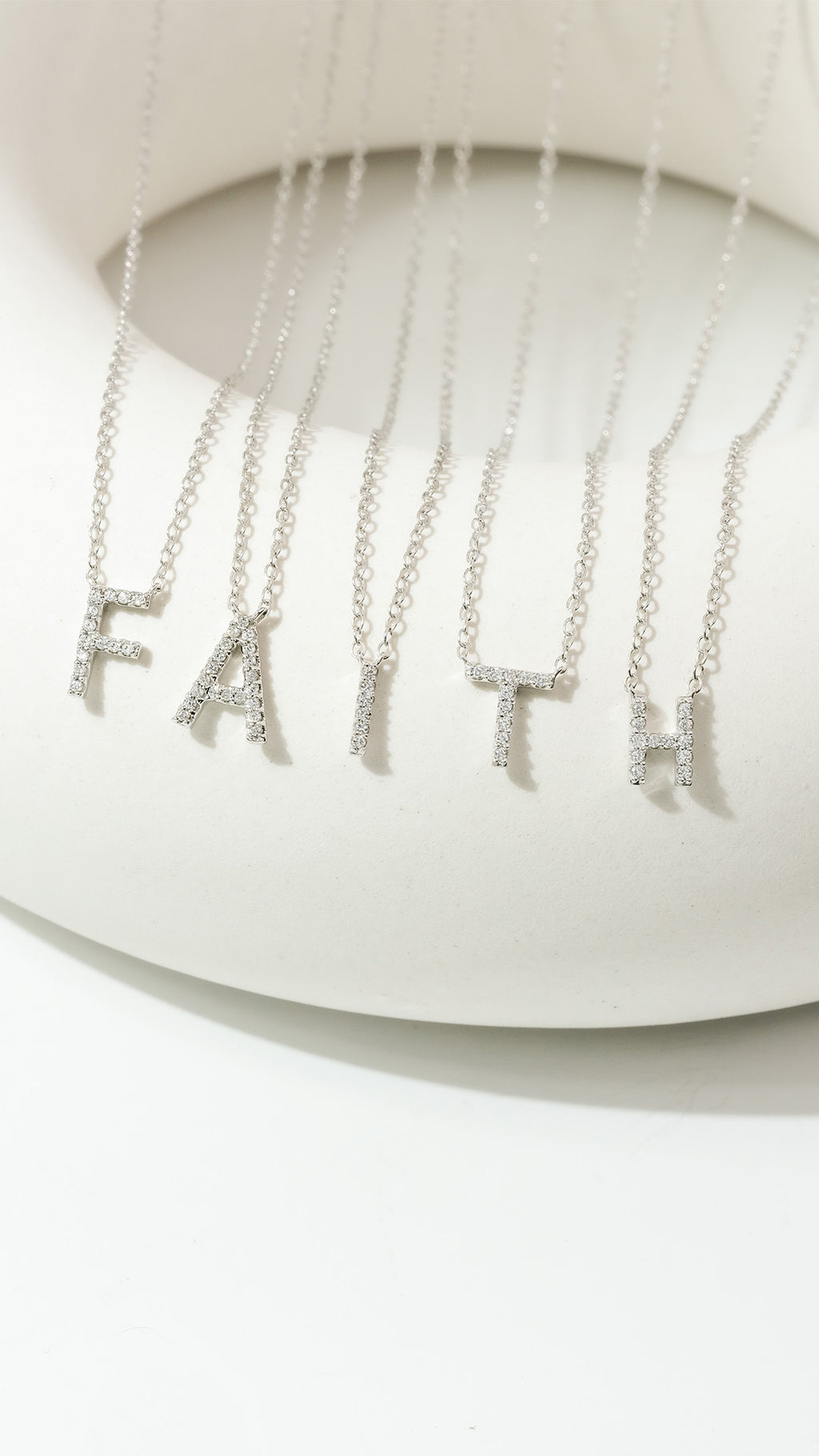 Lifestyle Shot - Gold Diamond Accent Initial Necklace 14k