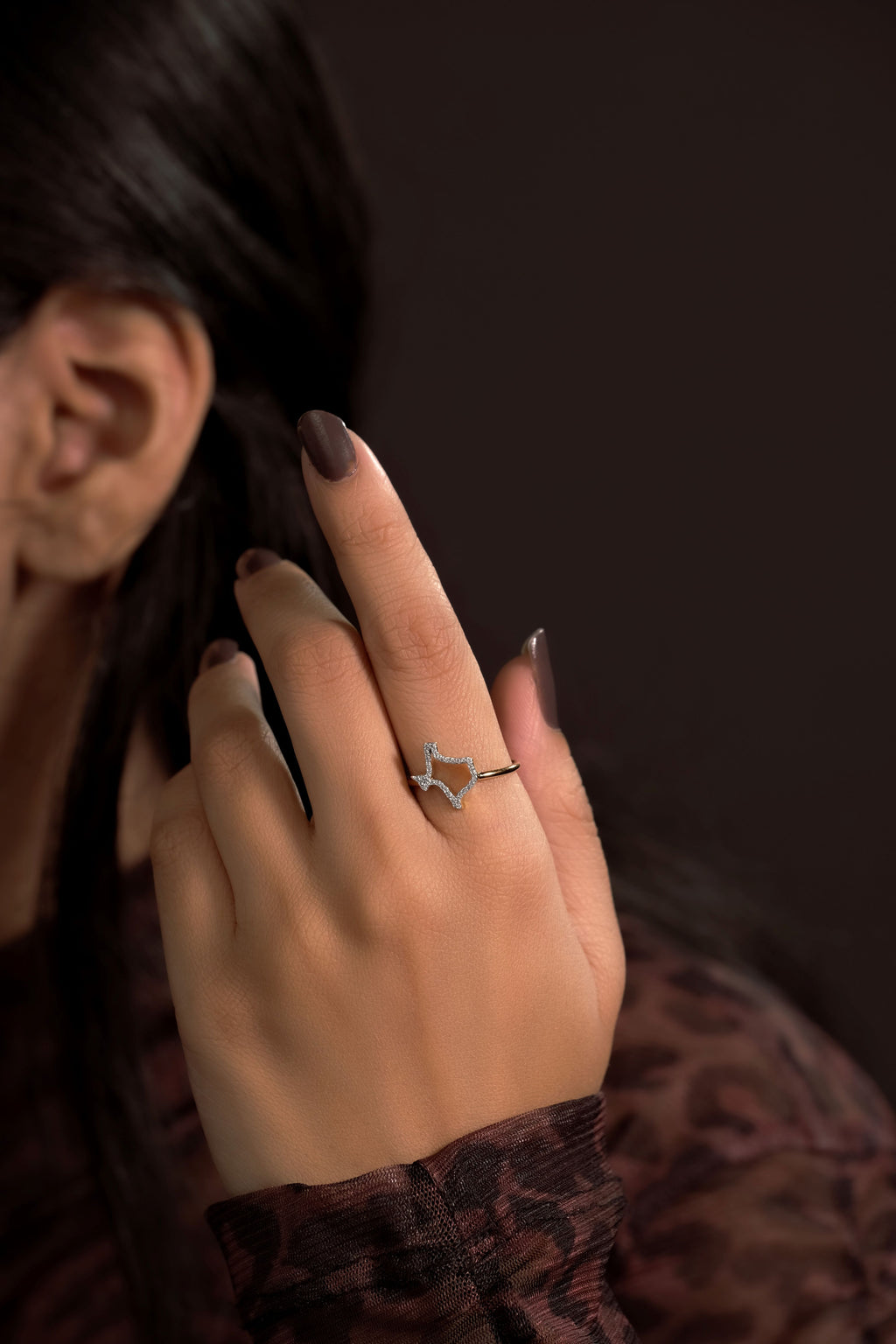 Model Image - Diamond State of Texas Ring Yellow Gold