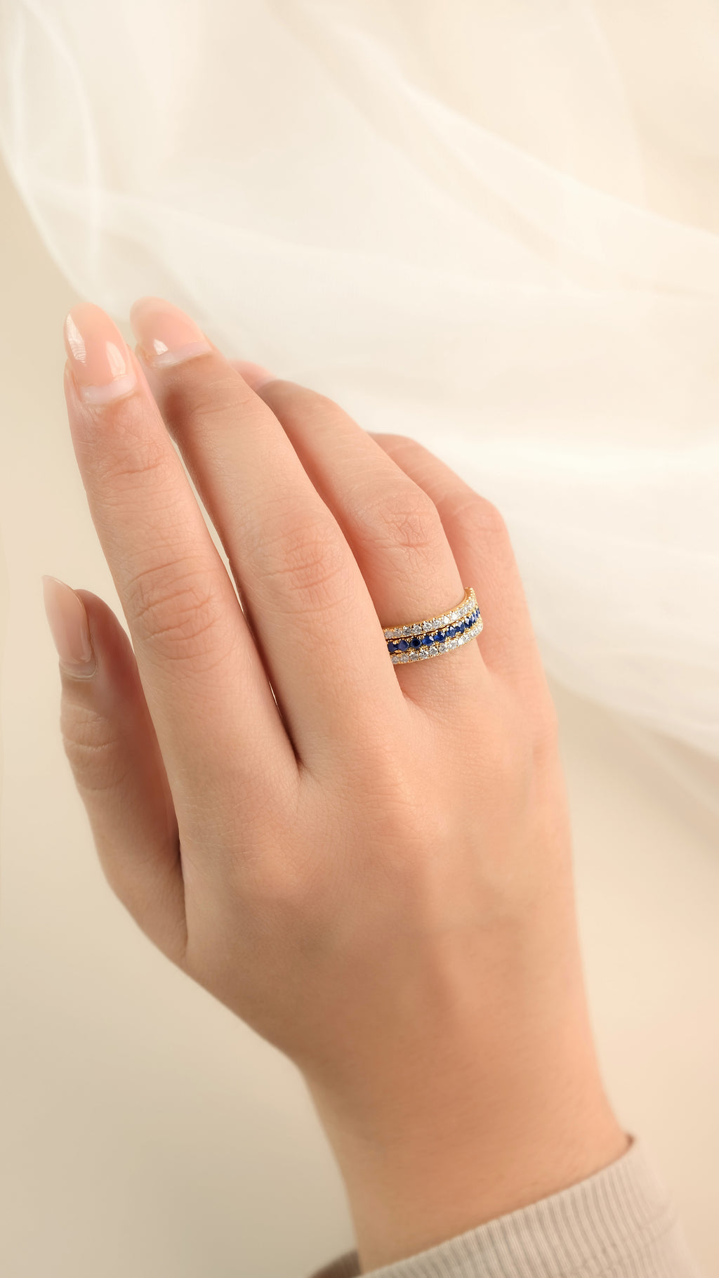 1/2 CT. T.W. Lab Created Diamond Band & Gemstone Versatile Flip Birthstone Ring in 14K Gold