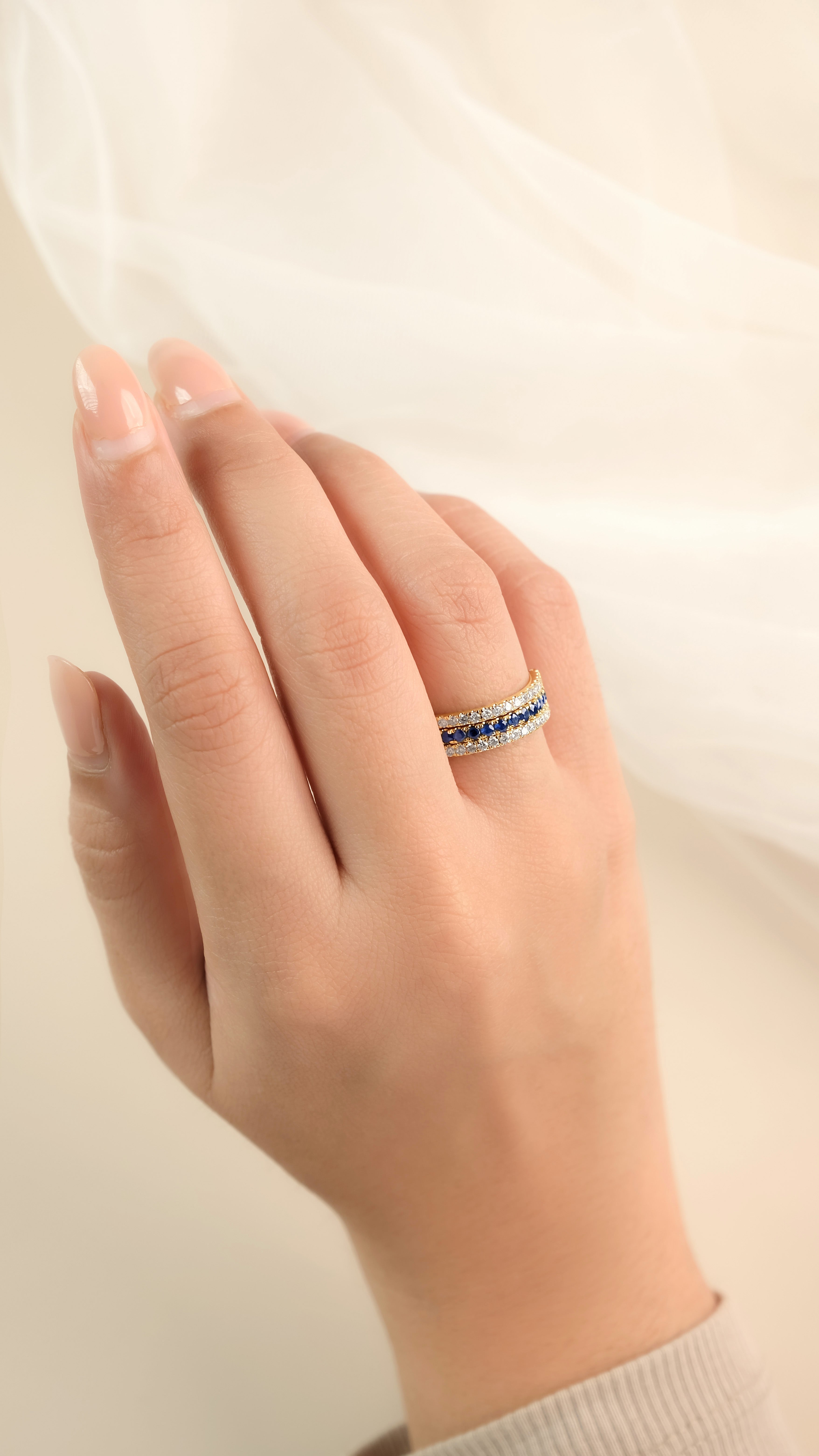 1/2 CT. T.W. Lab Created Diamond Band & Gemstone Versatile Flip Birthstone Ring in 14K Gold