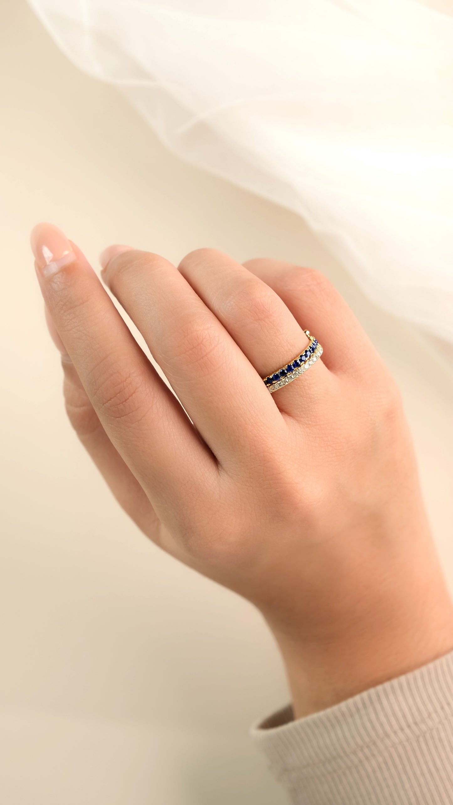 1/2 CT. T.W. Lab Created Diamond Band & Gemstone Versatile Flip Birthstone Ring in 14K Gold