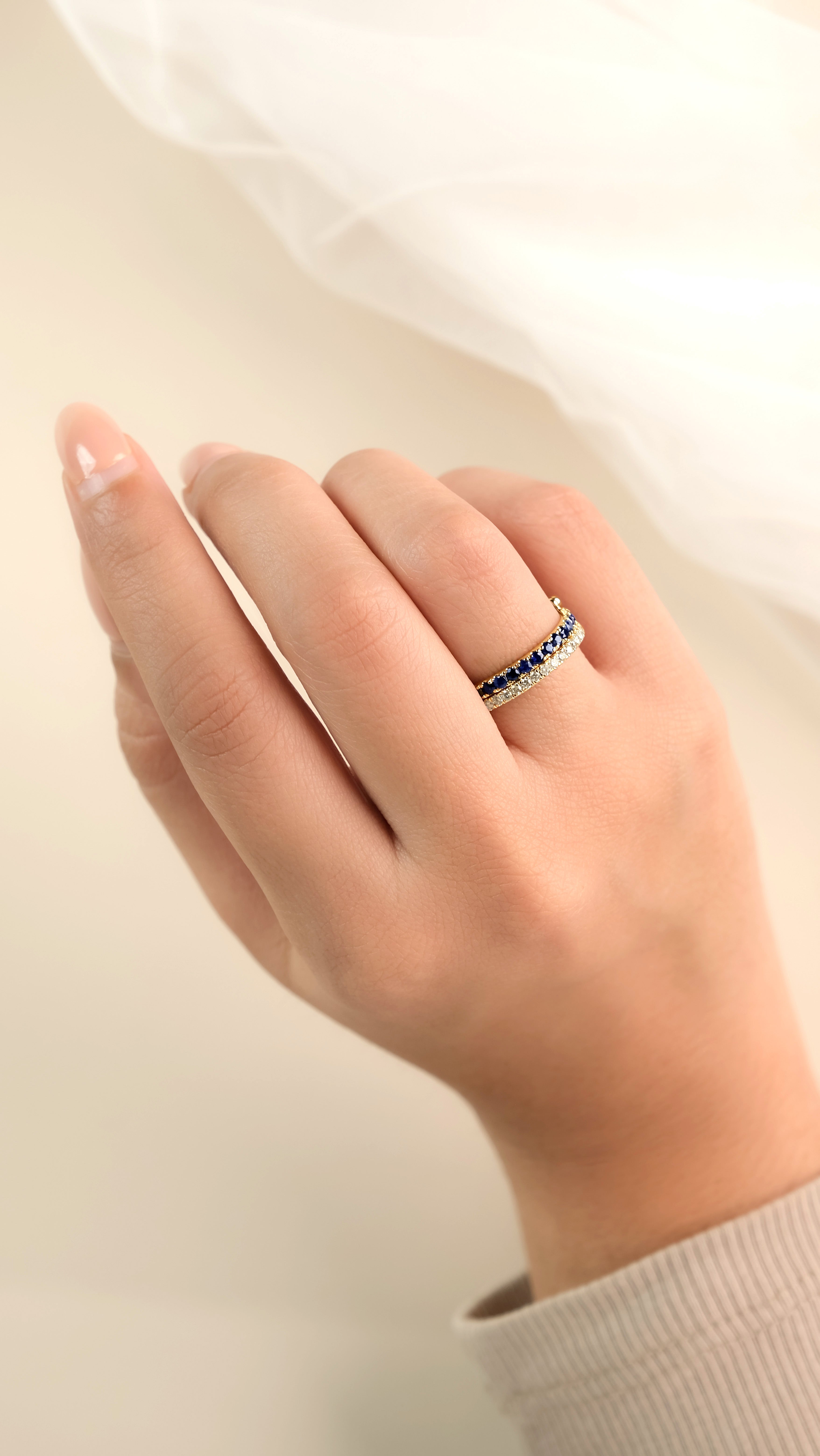 1/2 CT. T.W. Lab Created Diamond Band & Gemstone Versatile Flip Birthstone Ring in 14K Gold