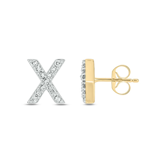 Tiny Initial Diamond Earrings