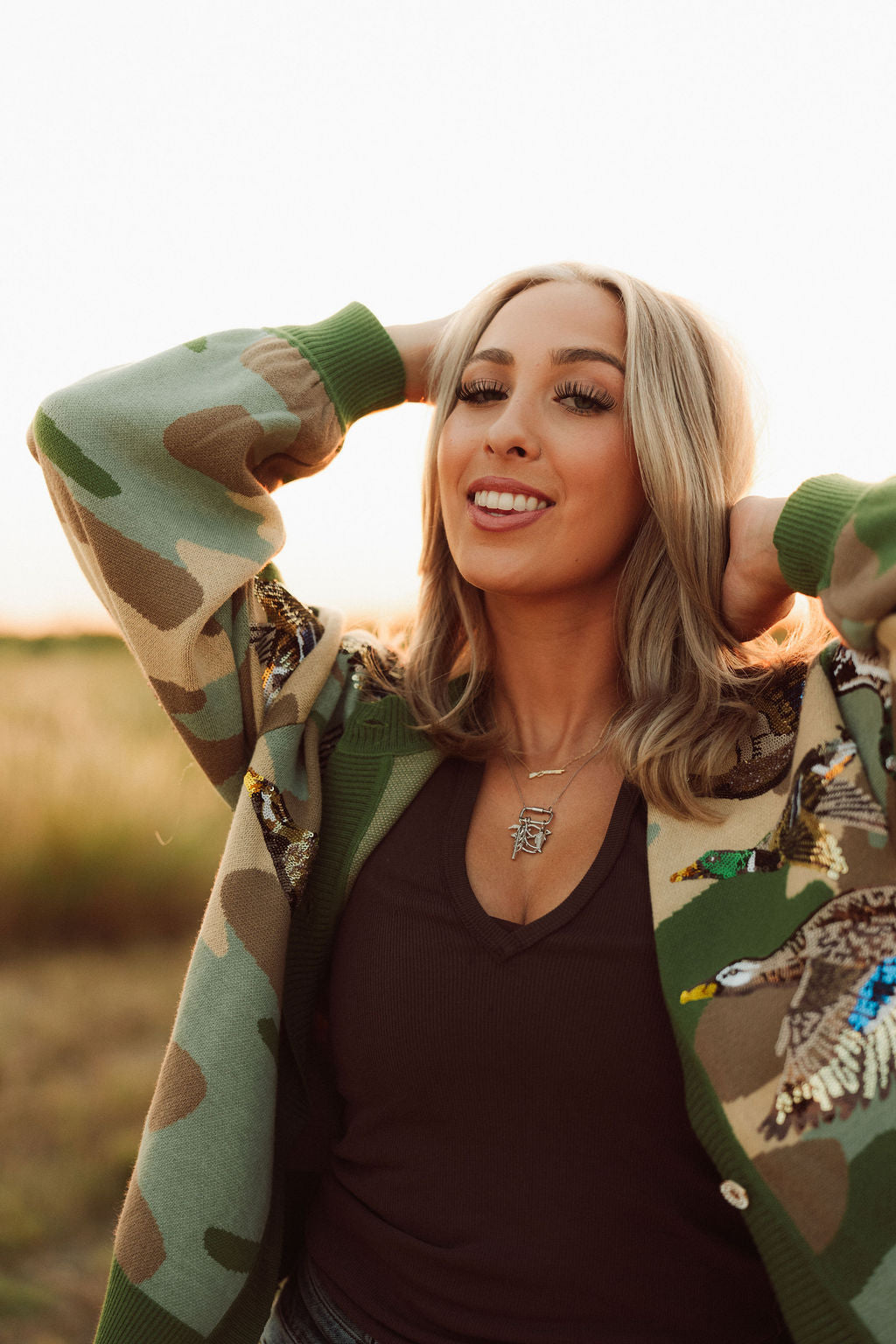 Morgan Nicole Signature Stack by Devereaux Gold Diamond Small Rifle Necklace