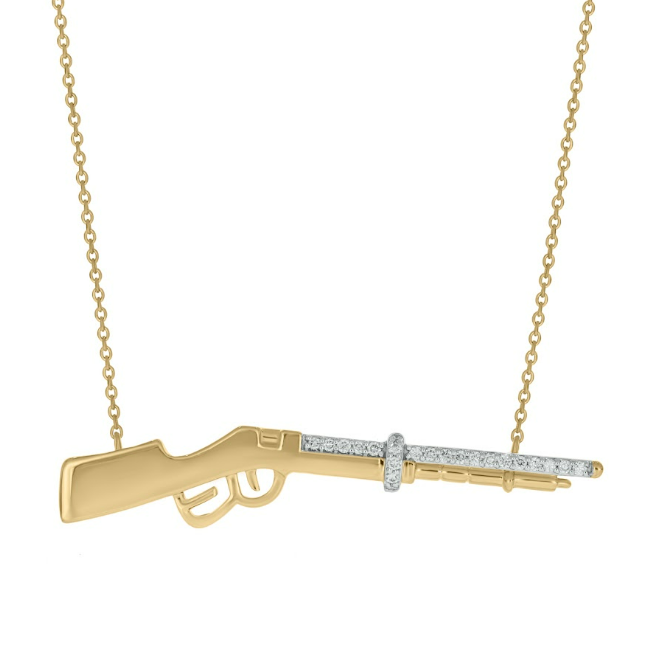 Morgan Nicole Signature Stack by Devereaux Gold Diamond Large Rifle Necklace