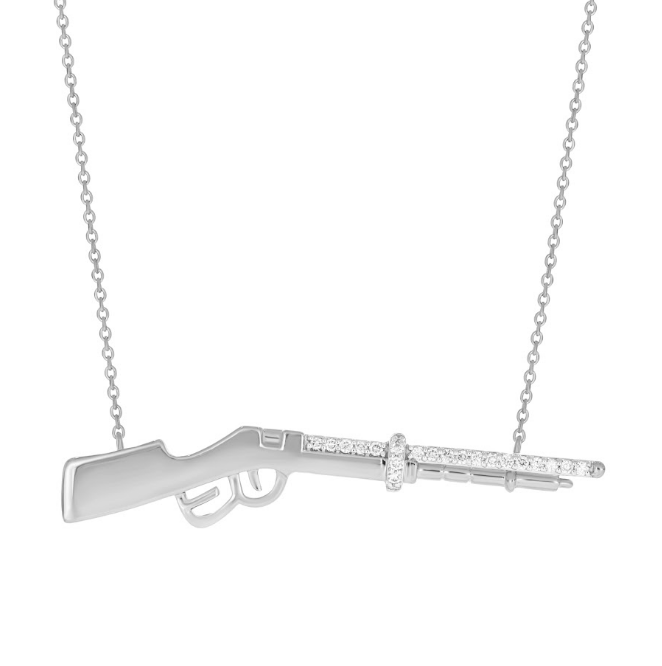 Morgan Nicole Signature Stack by Devereaux Gold Diamond Large Rifle Necklace