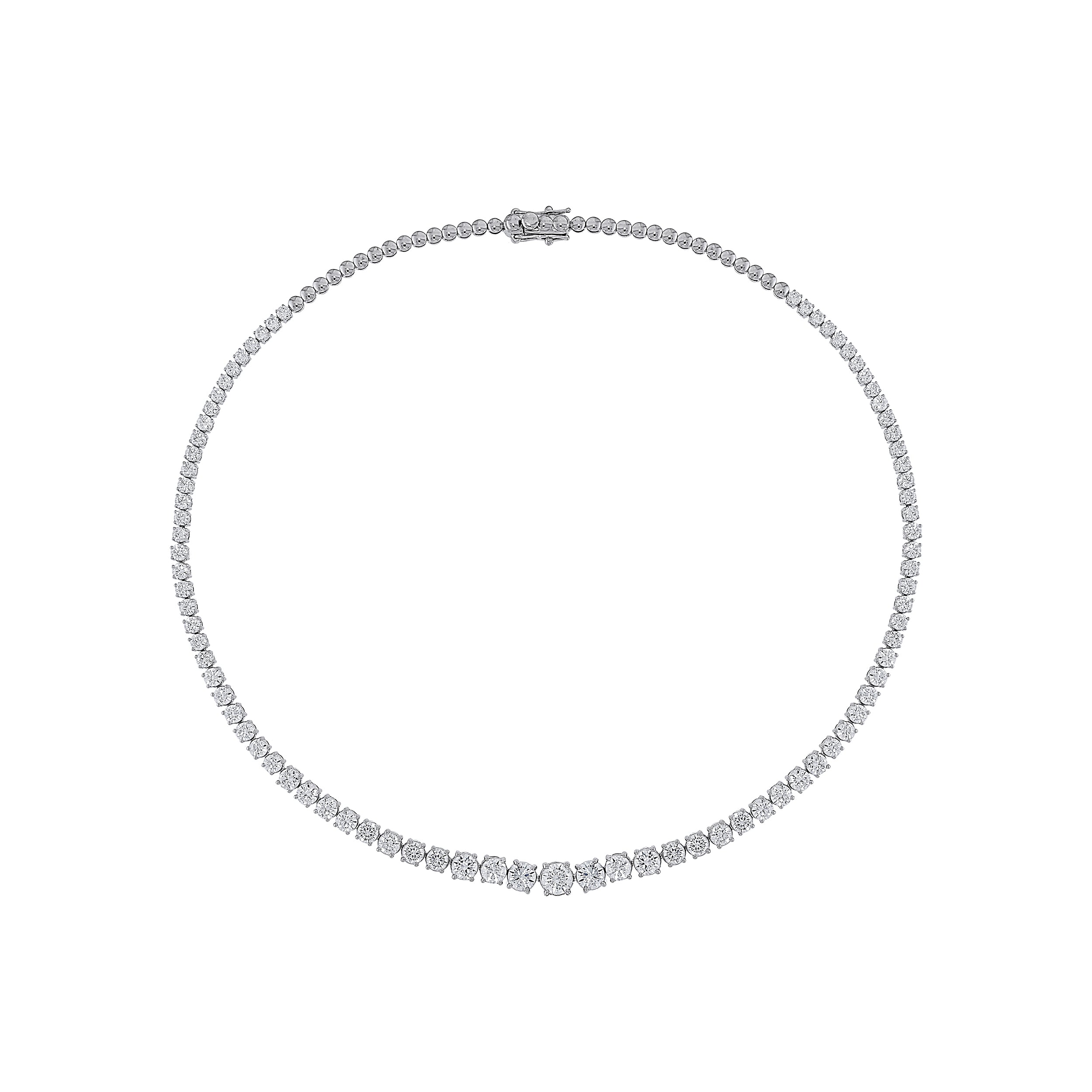 Graduated Lab Grown Diamond Tennis Necklace in 14K Gold