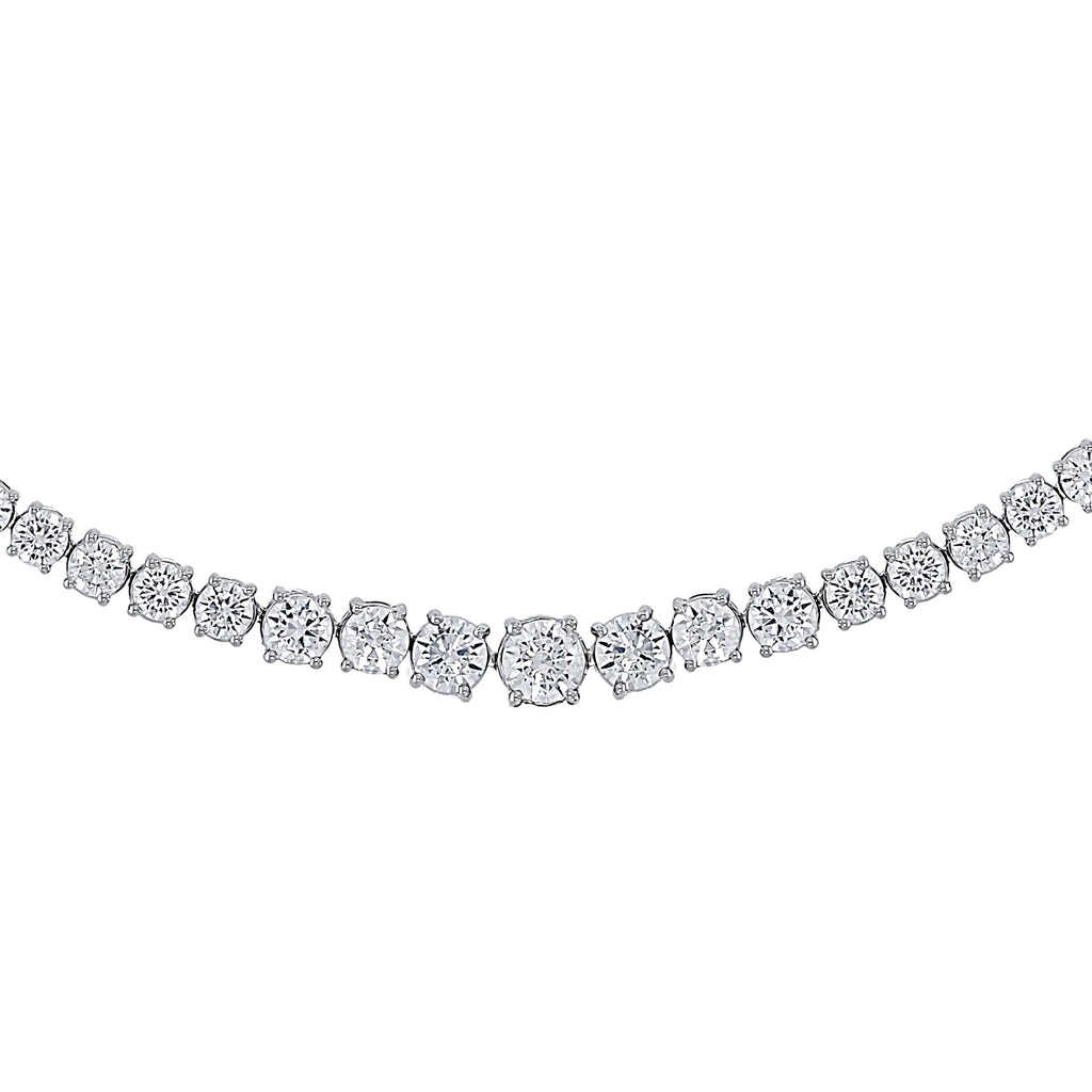 Graduated Lab Grown Diamond Tennis Necklace in 14K Gold