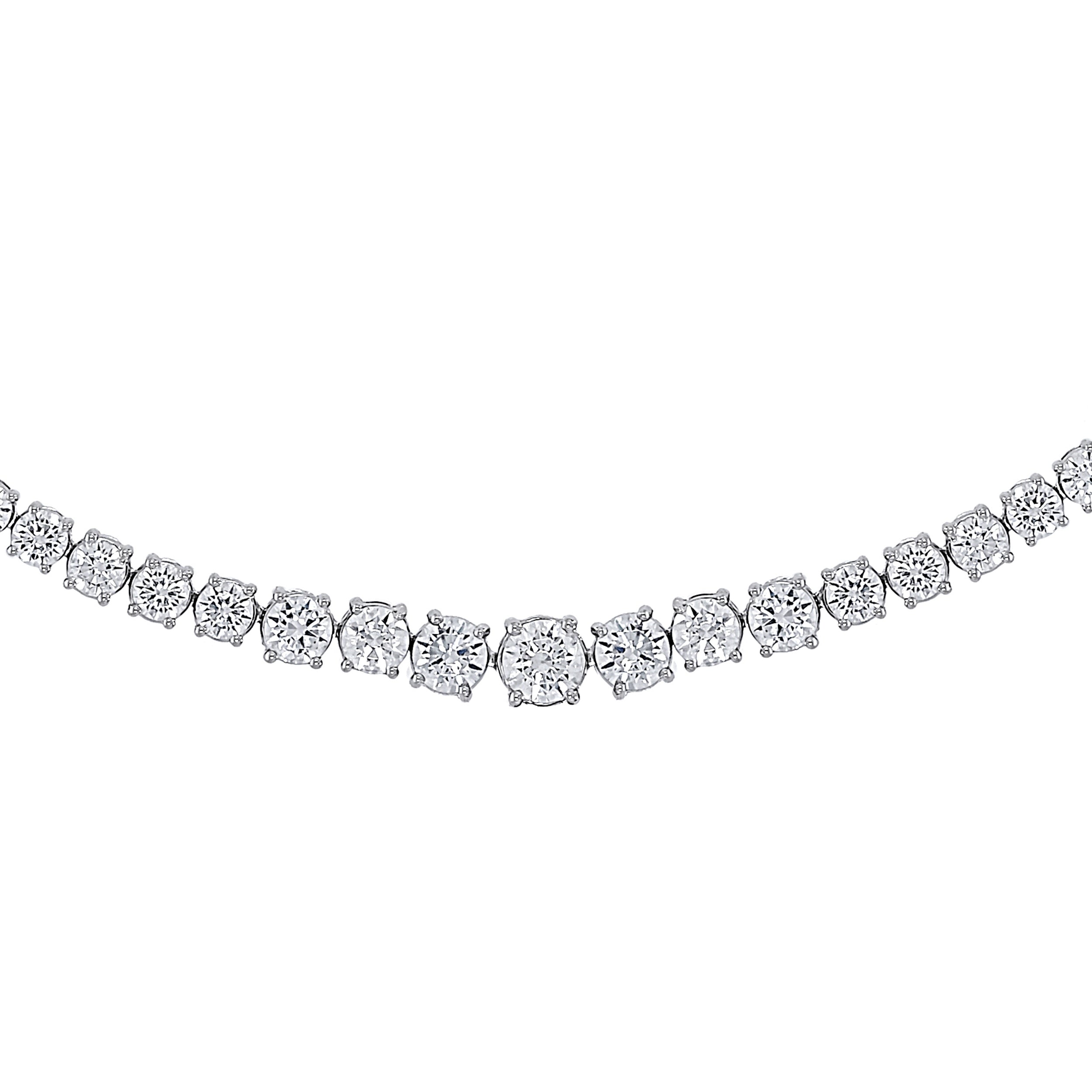 Graduated Lab Grown Diamond Tennis Necklace in 14K Gold