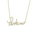 Custom Diamond Handwriting Signature Necklace in 14K Gold