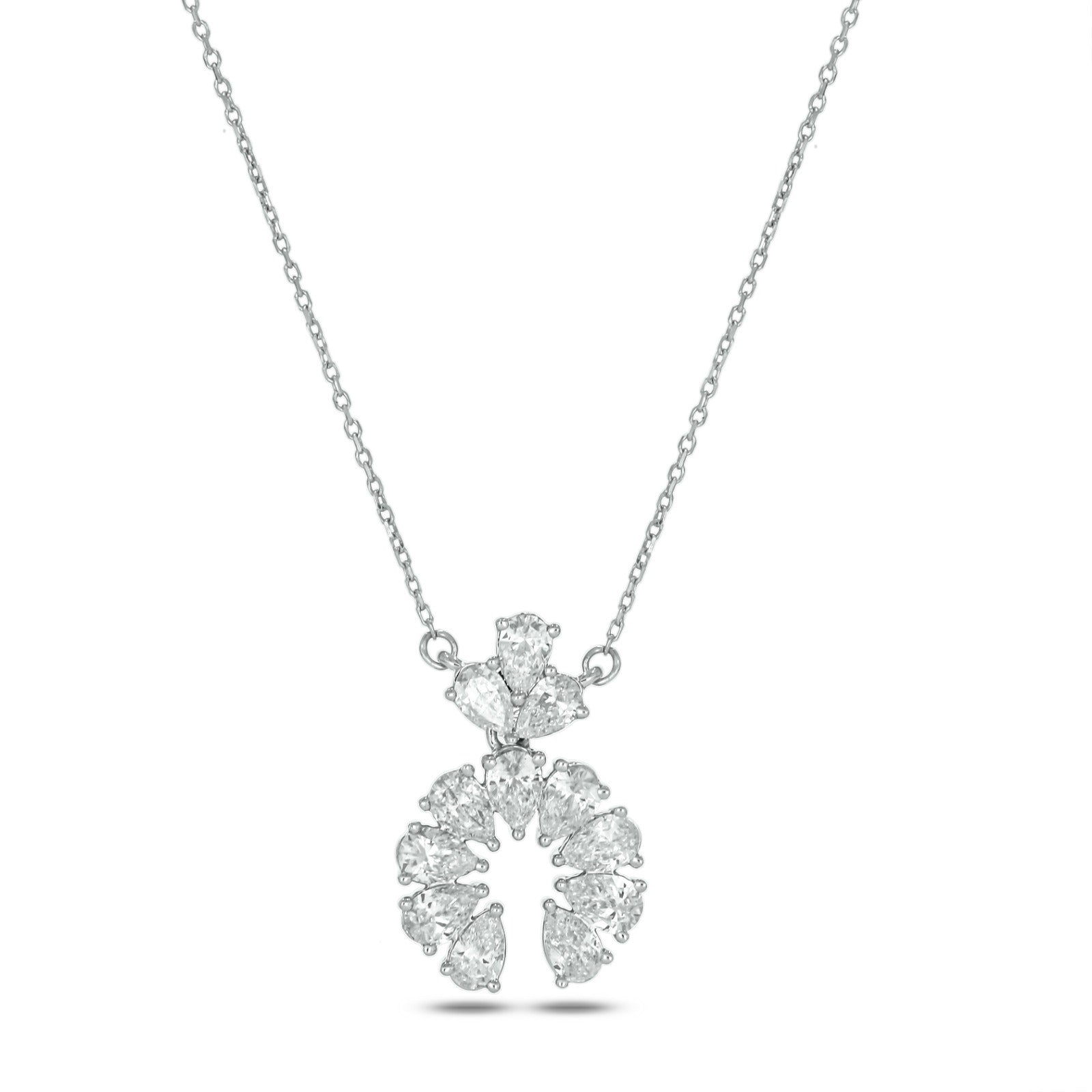 0.60 CT. TW. Lab Grown Pear Diamond Naja Necklace in 14K Gold