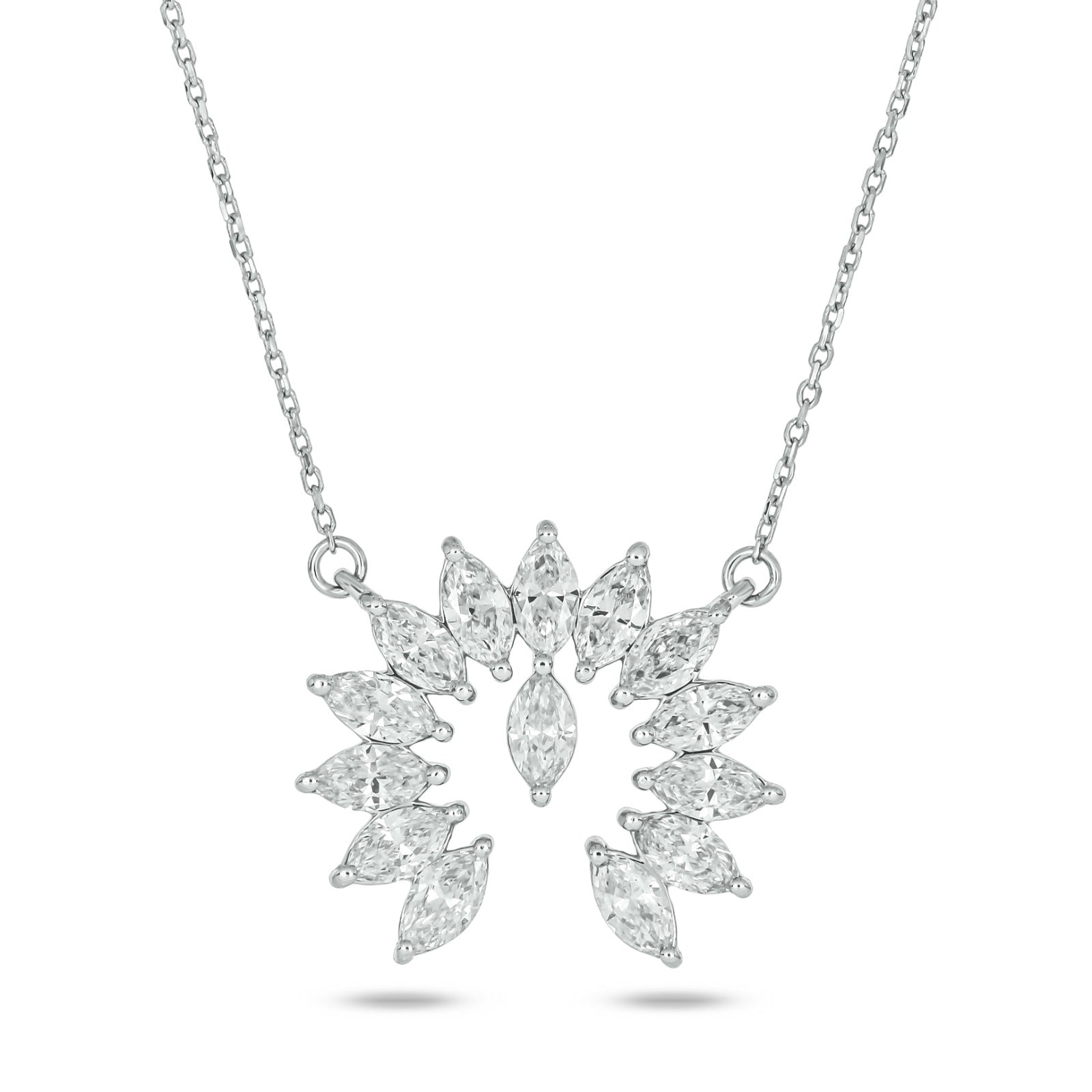 0.56 CT. TW. Lab Grown Marquis Shaped Diamond Naja Necklace in 14K Gold